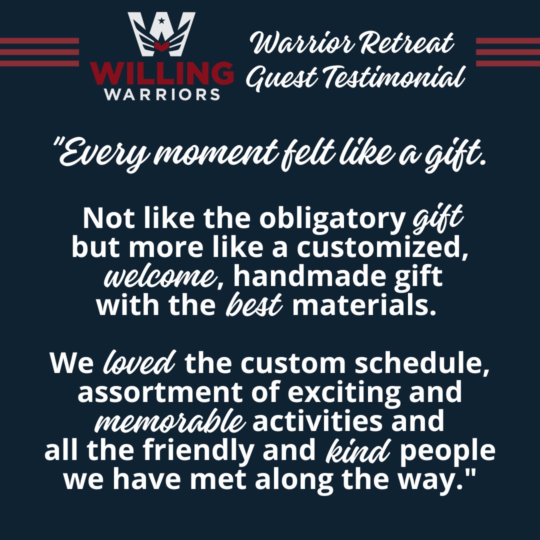 SOWW_va's tweet photo. #WarriorRetreat #Testimonial

#WillingWarriors #SupportingOurVeterans #UnitedStatesMilitary #Freedom #Service #HaymarketVA #PrinceWilliamCounty #NOVA https://t.co/XZVVLLMUtj