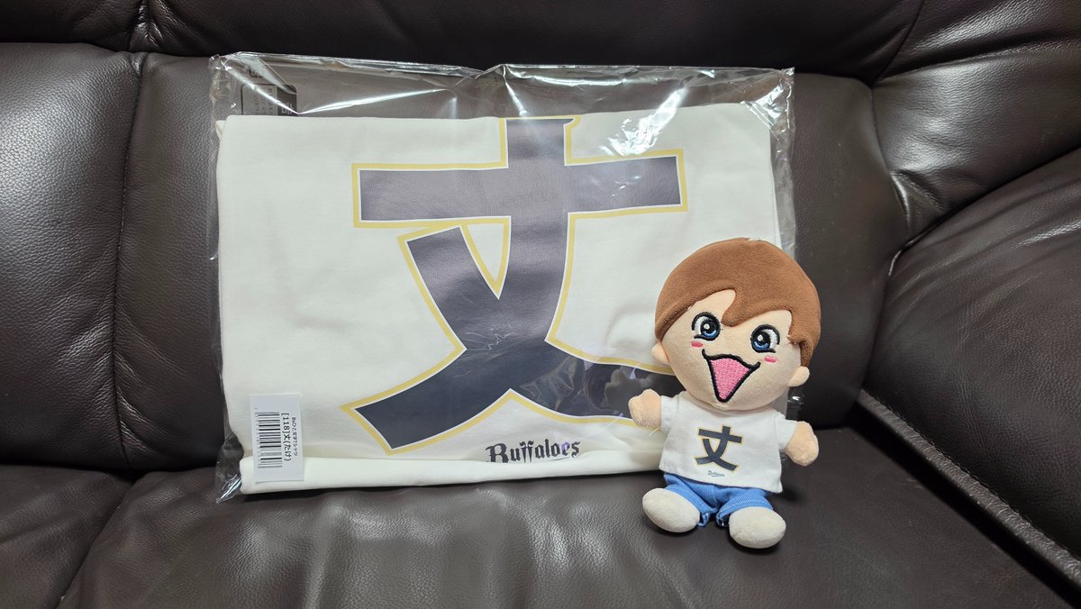 shingoandryuhey's tweet photo. ひと文字Tシャツが届いたので
丈ぬいにもプレゼント
ボク、じょーやでー

#オリックス・バファローズ
#藤原丈一郎 https://t.co/LvjTsMs3Xa