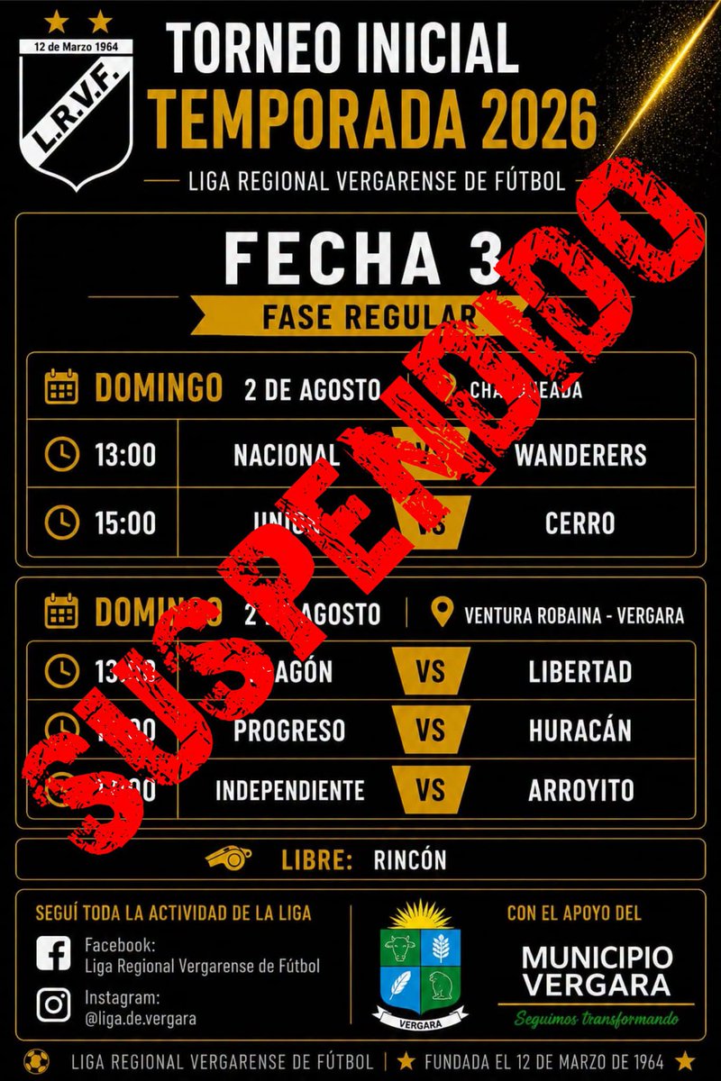 JorgeMMMuniz's tweet photo. Torneo Inicial 2026

Fecha 3 https://t.co/qC0tZ6amXr
