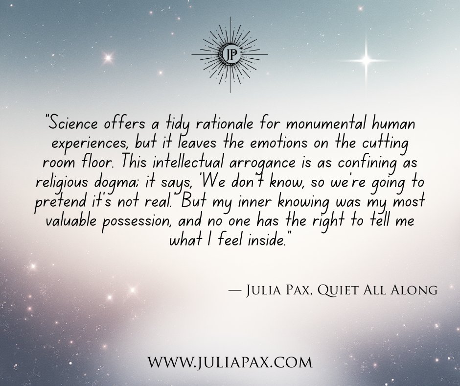 AuthorJuliaPax's tweet photo. Science is great for explaining how a heart beats, but itโs kind of trash at explaining why it breaks (or why it suddenly hums with the universe). My inner knowing isn't up for debate. ๐
#QuietAllAlong #TrustYourself #ScienceAndSpirit #InnerKnowing #KeepItReal https://t.co/bP5zfr64GB