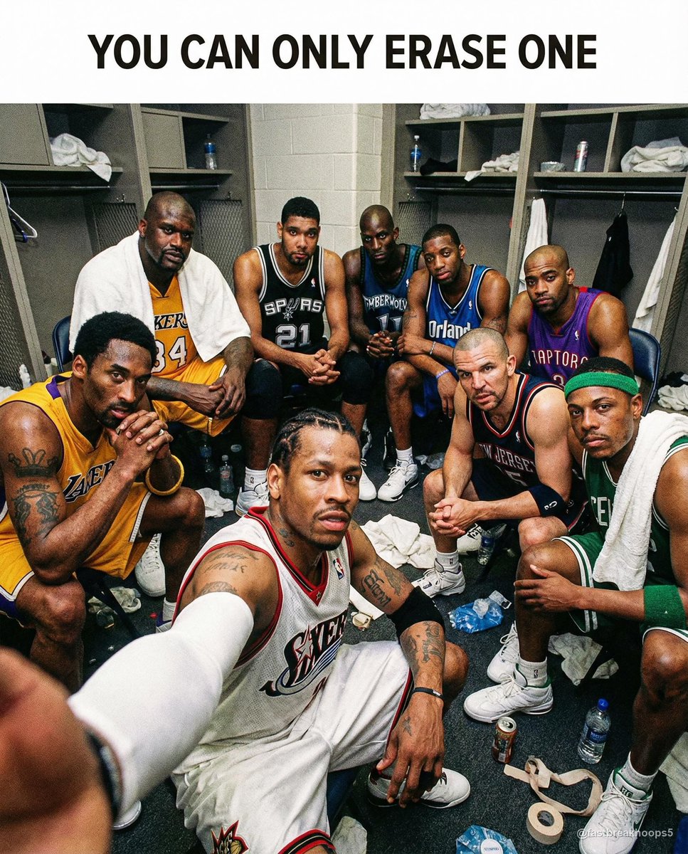 FastbreakHoops5's tweet photo. One career gone forever, like it never happened. Rings vanish, records reset. The ultimate what-if. Whose career are you erasing from the history books? https://t.co/WPeRQUb09J