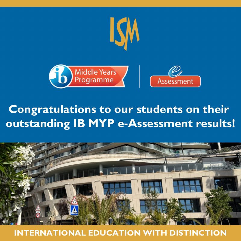 ISMonaco's tweet photo. 🌟 Outstanding first-ever IB MYP e-Assessment results at ISM! Our Year 11 students achieved a superb average of 45.3/56 (global average: 37.7), a 100% IB MYP Certificate pass rate, 15% scored 50+ points, and one student achieved a perfect 56/56. Congrats to all! 👏🎉 https://t.co/4rrAzXNT2l