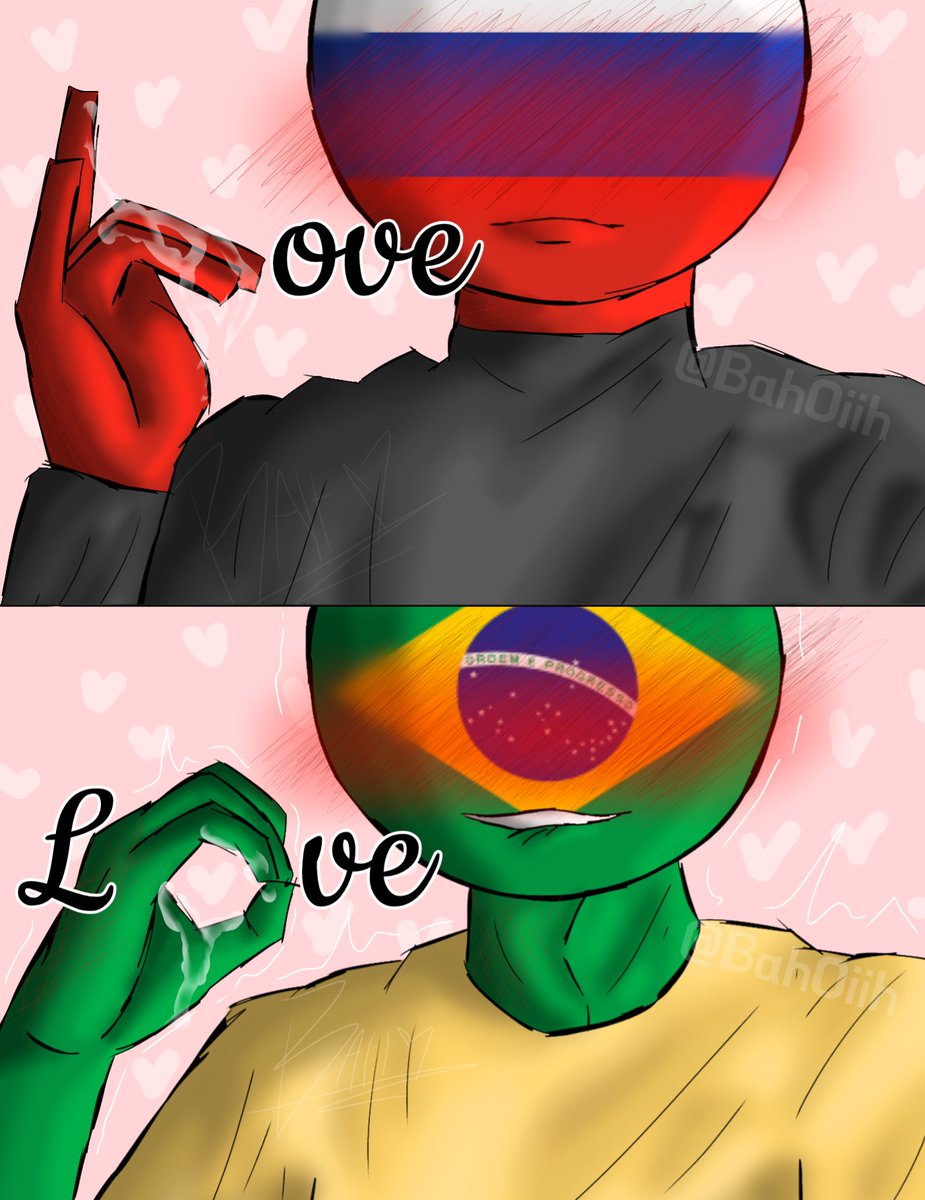 BahOiih's tweet photo. The LOVE trend com #rusbra 

Não me aguentei e tive que entrar na trend com esses dois 🇷🇺🇧🇷

[Minha primeira vez (TENTANDO) fazer rendering, então perdão pela qualidade]
#countryhumans #countryhumansbrazil #brazil #russia #rusbra #russil #brarus #nsfw #yaoi #trend #lovetrend https://t.co/YPaOiu2k6Q