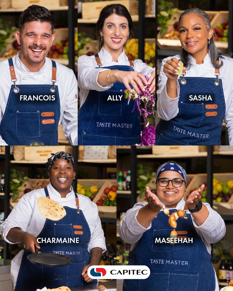 TasteMaster_SA's tweet photo. Your chance to take home R5 000 with @CapitecBankSA Business isn't over yet 💰 Reply and share this post and tell us which contestant you are banking on winning this season. Include #TheTasteMasterSA and #BankOnBetter #BankOnCapitec in your answer. T&Cs apply. https://t.co/2qW5PVqWp0