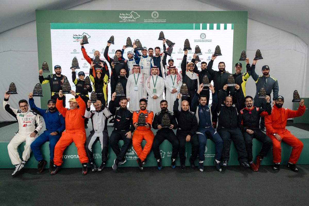 SAMF_GOV's tweet photo. منصة التتويج حيث يُكلَّل الشغف بالإنجاز 🏁
نبارك لجميع أبطال بطولة السعودية تويوتا صعود الهضبة 🏆 https://t.co/7D4uICawkX