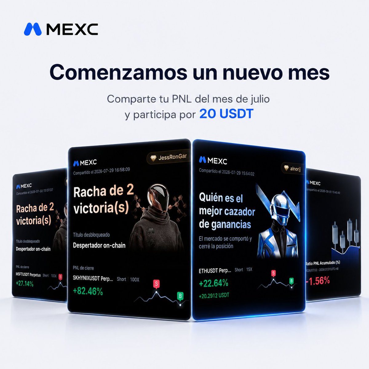 MEXCespanol's tweet photo. ¡Iniciamos agosto premiando tu PNL de julio! 🗓️💰

Participa por 20 USDT para 2 usuarios de forma muy sencilla siguiendo estos pasos:

➤ Dale Like + RT a este post.
➤ Comenta con la captura de tu PNL de julio y etiqueta a 3 amigos.
➤ Fecha límite: 7 de agosto a las 23:59 UTC.

¡Deja tu apoyo, etiqueta a tu equipo y sube tus resultados abajo! 👇

#MEXC #Trader #USDT