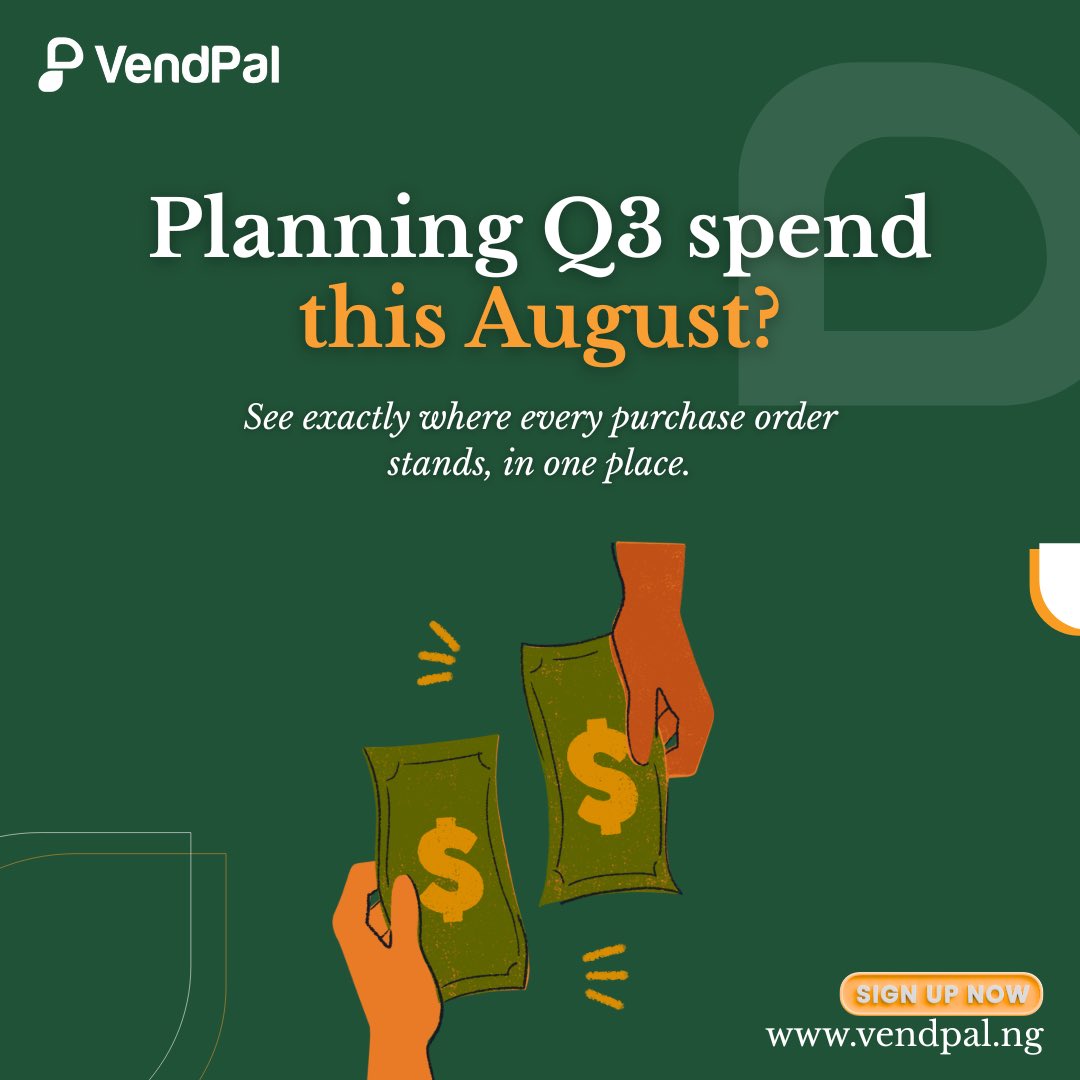 vendpal's tweet photo. If August means budget reviews and vendor planning for your team, Vendpal gives you the full picture, every request, every approval, every naira, no more chasing spreadsheets.

Happy New Month ✨
Signup today 👉🏽 https://t.co/l7yV8nFyQw

#Vendpal #DigitalProcurement #tech #viral https://t.co/ud4cBFOCKd