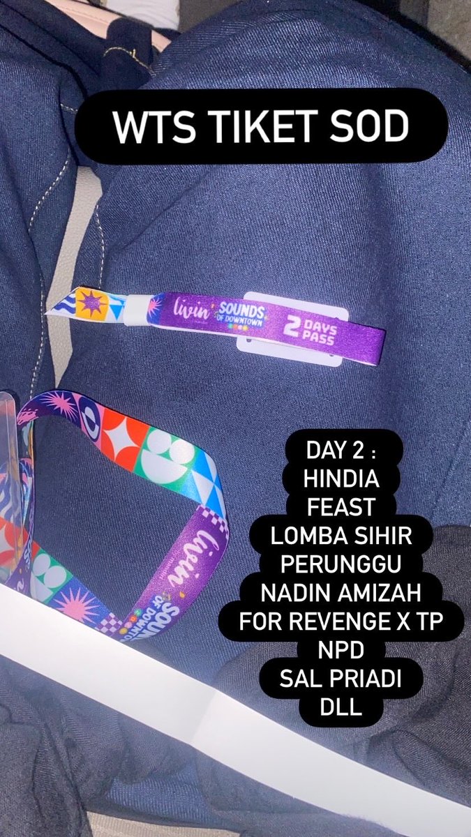 iyokajaa's tweet photo. WTS TINGGAL 1 TIKET SOD DAY 2

#SOD #surabaya #tiket #sod https://t.co/d9dzxCcVDO