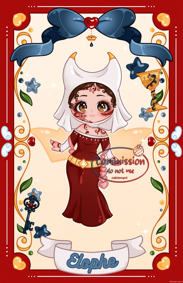 ella_berryart's tweet photo. ✨️ Elophe chibi card ♚

YCH commission for @bitterbareface 🩷

#vgen #comms #chibi https://t.co/j3IllZfpHJ