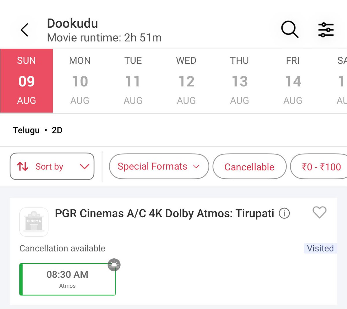 TirupatiMBFC's tweet photo. #Dookudu4k Morning 8:30am Show Bookings Opened In PGR Cinemas💥

Go And Grab Your Tickets 🎟 

#Maheshbabu @urs https://t.co/sf0t7qFb3X