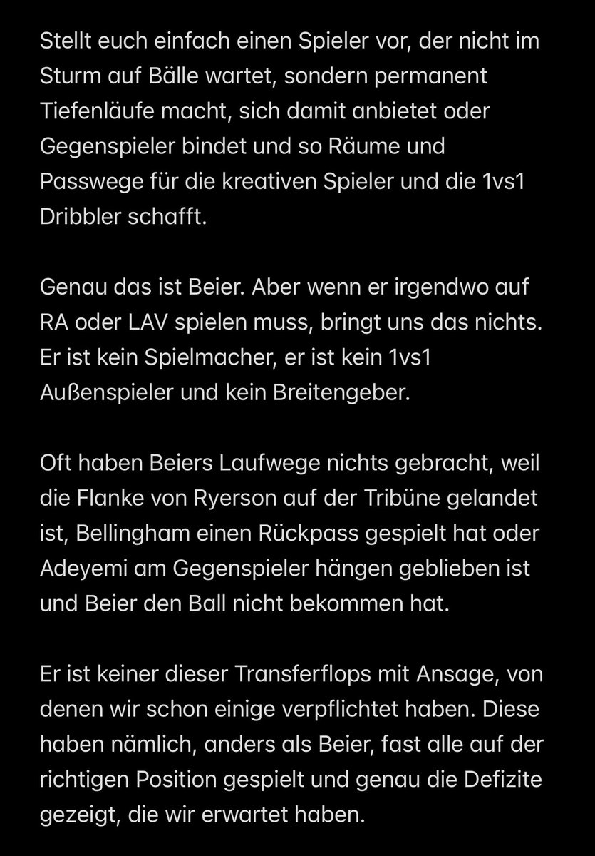schwarzundgelb1's tweet photo. Man liest immer wieder unterschiedliche Meinungen zu #Beier. Die einen halten ihn für einen Top-Spieler, andere für einen Transferflop.
Wirklich beurteilen können wir das erst, wenn er endlich konstant im Sturm spielt.
#BVB https://t.co/0ftKlNbOmZ