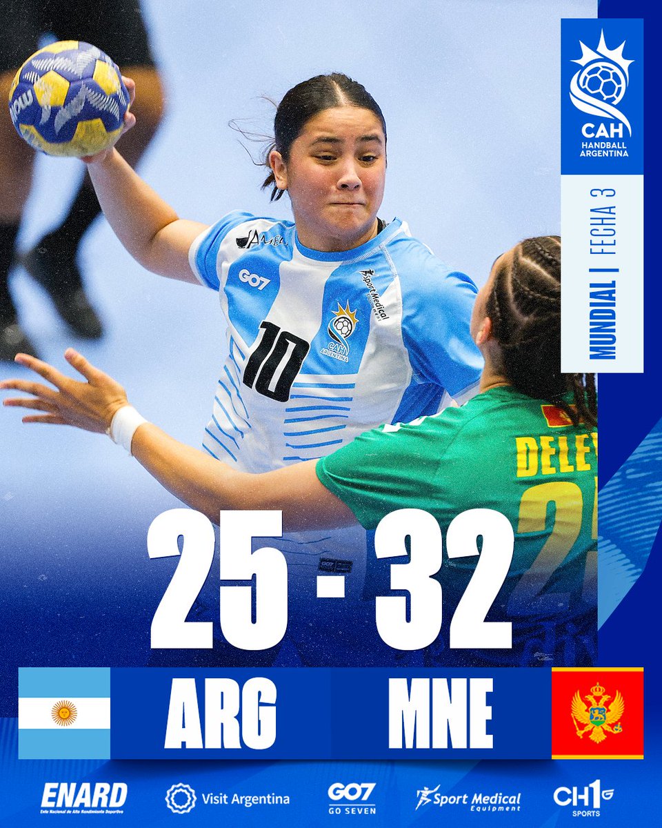 CAHandball's tweet photo. La Selección 🇦🇷 Juvenil no pudo ante Montenegro 🇲🇪 en su última presentación por la fase de grupos del Mundial.

El combinado albiceleste continuará su camino en el certamen disputando la Copa Presidente desde este lunes, donde se medirá ante Guinea 🇬🇳 y Uzbekistán 🇺🇿. https://t.co/EHLTYZMUvU