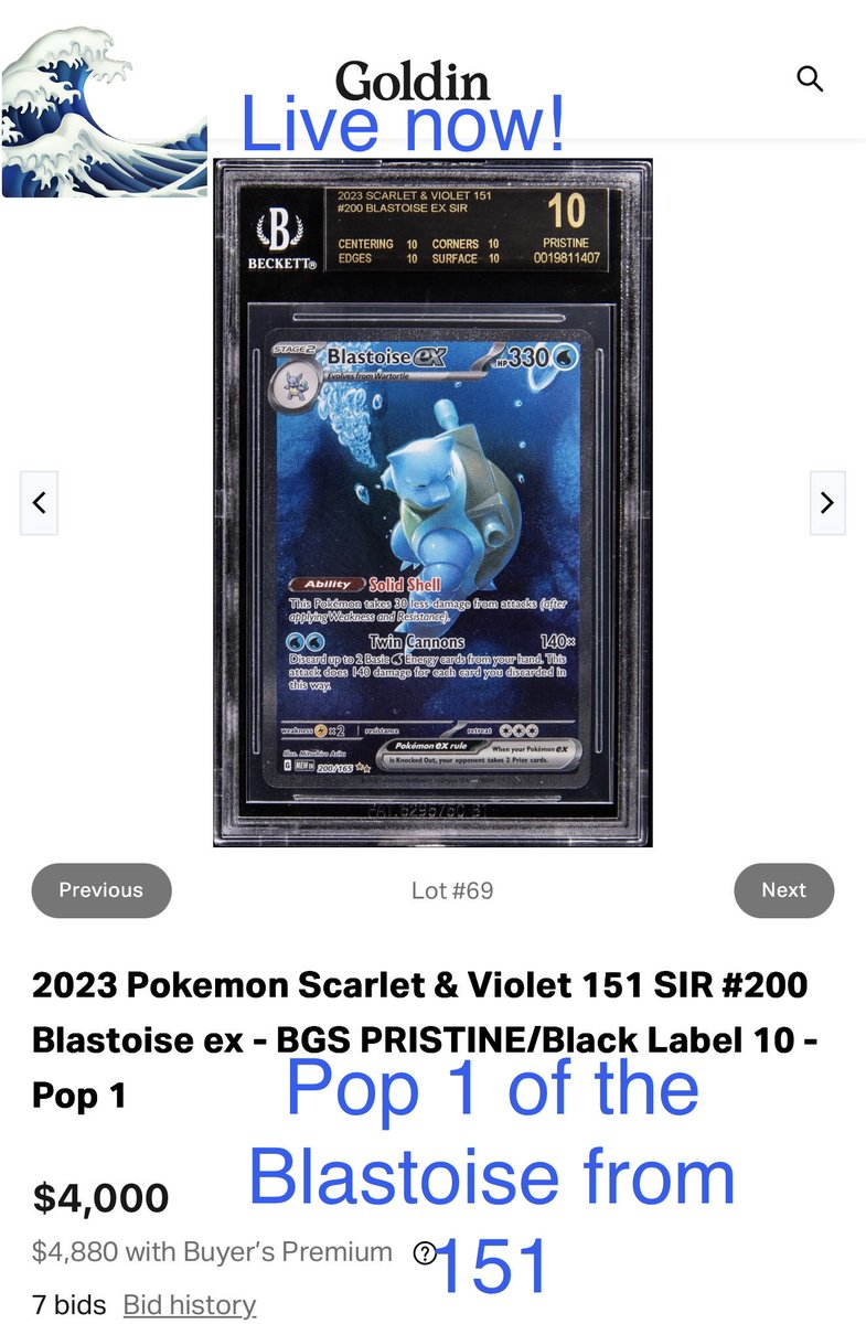 darknsstolight's tweet photo. Live now on @GoldinCo Summer TCG Elite Auction. My fav card of the set and it’s Pop 1! https://t.co/51cQrI8D7R