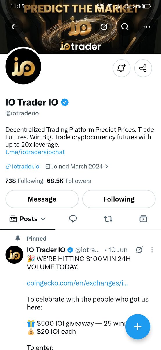 Wonda0xwins's tweet photo. @iotraderio Downloaded the IOTrader app โ
Followed @iotraderio โ
Liked + RTโd โ
Loving the smooth interface already ๐ฅ ๐
#IOTrader #Giveaway https://t.co/eVC4xUqmm2