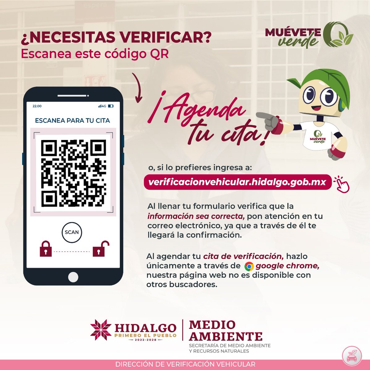 La_Region_Tula's tweet photo. 🗓️📍⏰ Agenda tu cita de verificación vehicular previamente para asegurar la fecha y agilizar tu trámite.

Solo escanea el código QR de la imagen y realiza tu registro. 📲 También puedes ingresar directamente a la plataforma para elegir el día y horario que mejor se adapte a tus necesidades.

Tu organización ayuda a brindarte un mejor servicio. ✔️

Para más información, ingresa aquí 👉 https://t.co/mSH4EiDlPx

#MuéveteVerde