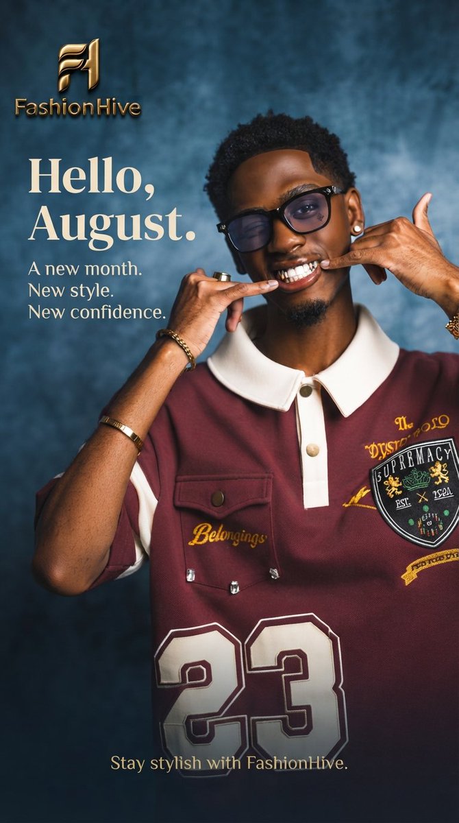 Fashion_hivee's tweet photo. Hello, August. A new month for bigger goals and better style. ✨
Stay stylish with FashionHive.

HelloAugust FashionHive #Jarpel2026 Sam Larry Groomsmen #JP2026 Jarvis Mason Mount Shea Lacey Carrick https://t.co/IWDZrZrAUc