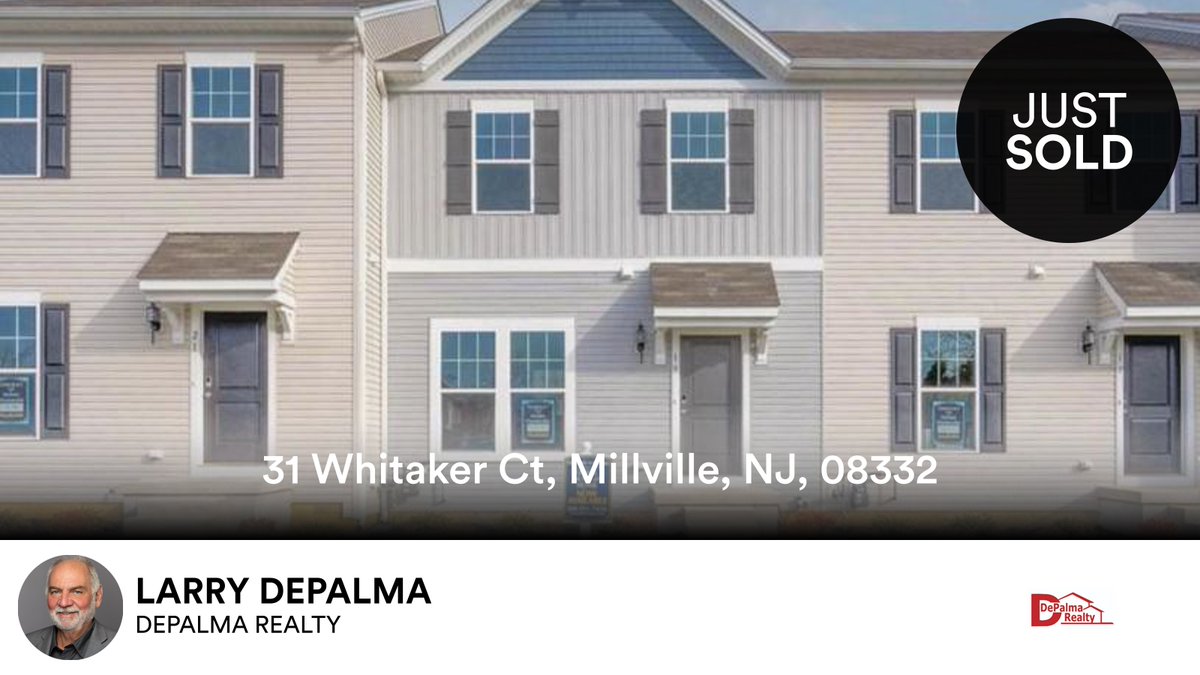 LarryDePalma1's tweet photo. 🛌 3 🛀 4 🚘 2
📍 31 Whitaker Ct, Millville, NJ, 08332

My latest sale on RateMyAgent.
New Jersey Broker 7839819
https://t.co/iu2rMkxADg

...
#ratemyagent #realestate #DEPALMA_REALTY https://t.co/98unaE6jfU