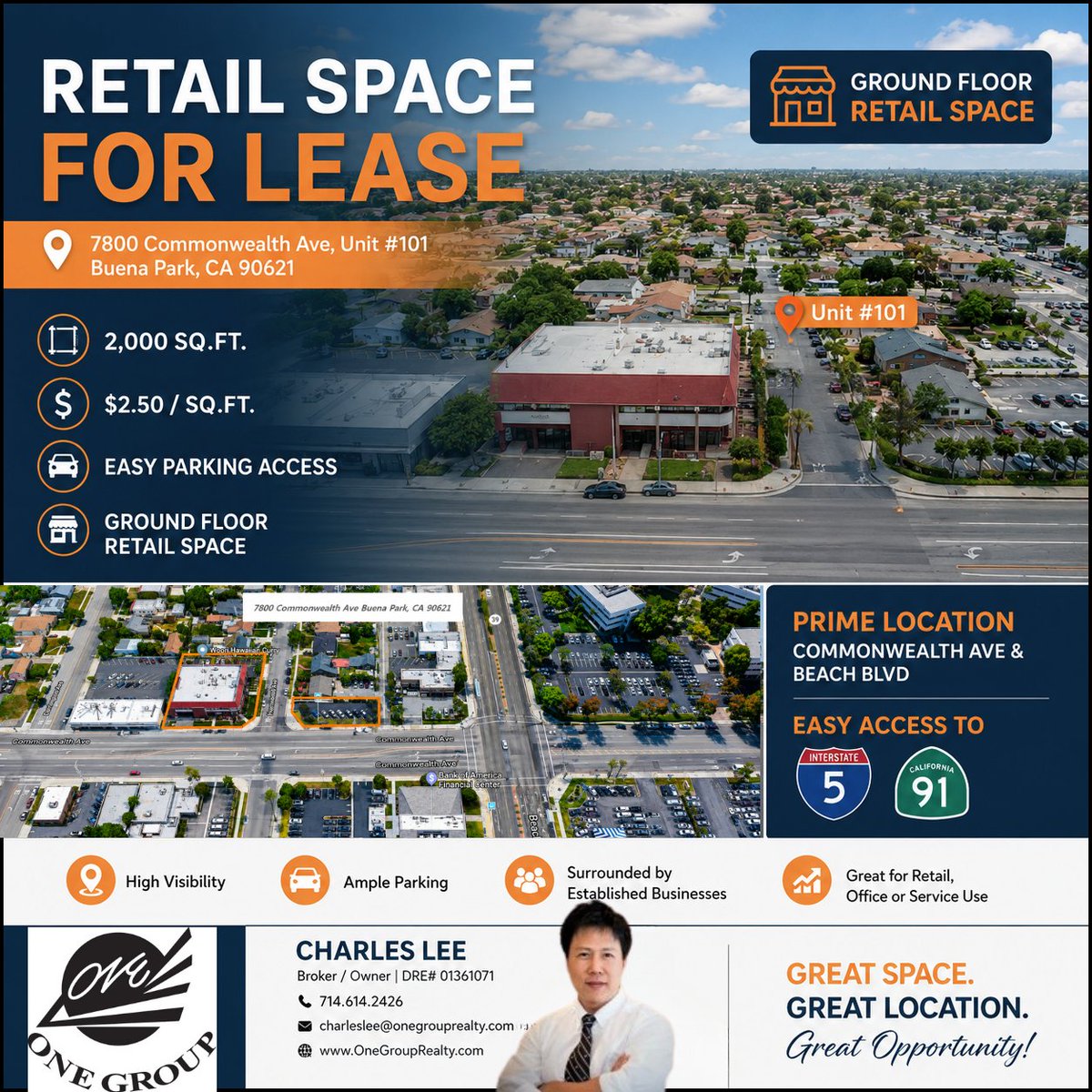 LAOCBROKER's tweet photo. Position your business in one of Buena Park's busiest commercial corridors with outstanding exposure and easy accessibility.
📞 Schedule your private tour today!
Charles Lee | Broker
One Group Realty
📱 714-614-2426
📧 CharlesLee@OneGroupRealty.com
🌐  https://t.co/1wMi1kSU2M https://t.co/9sDsDsf7nG