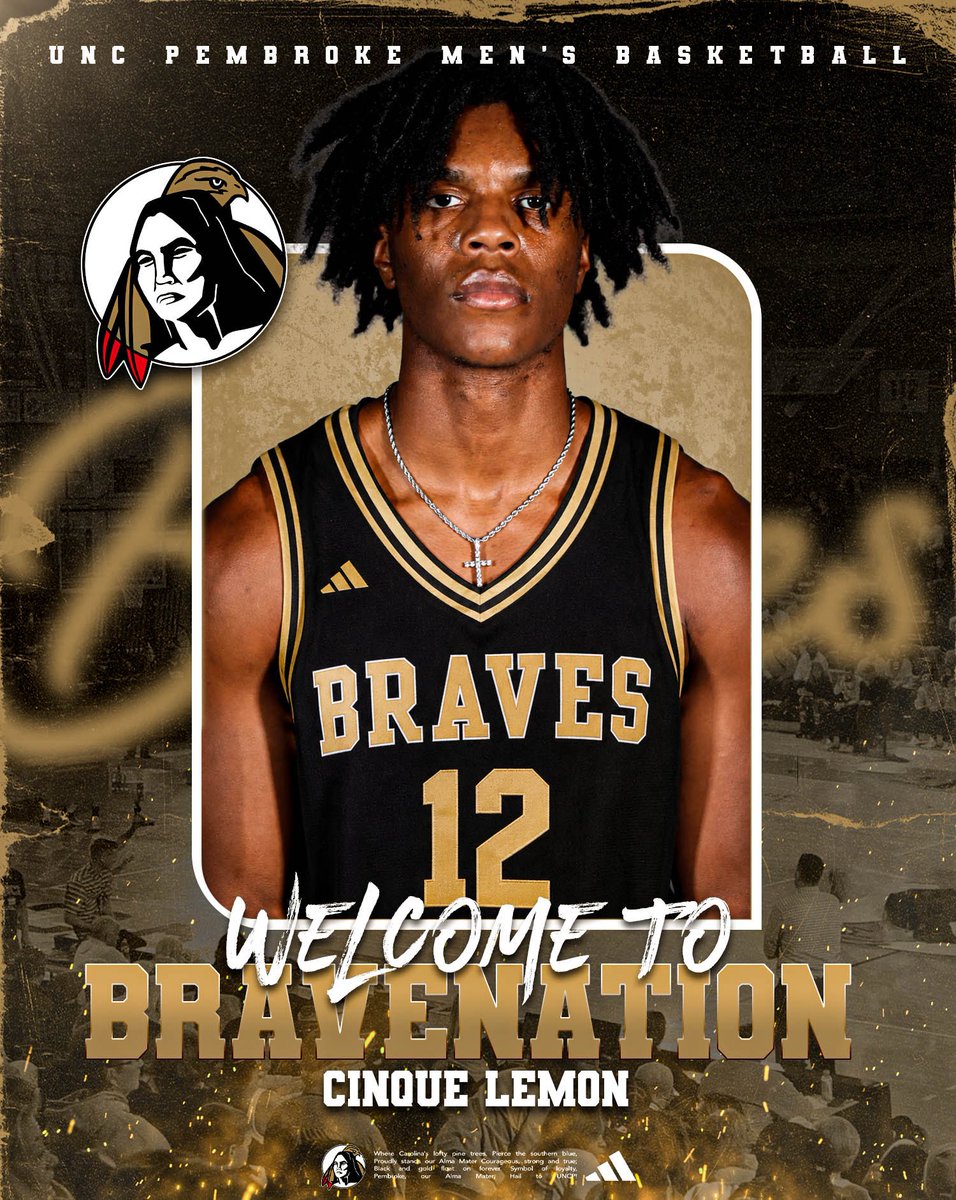UNCP_MBB's tweet photo. Last, but not least, please welcome Cinque Lemon #BraveNation https://t.co/Xt9aeBTs3B