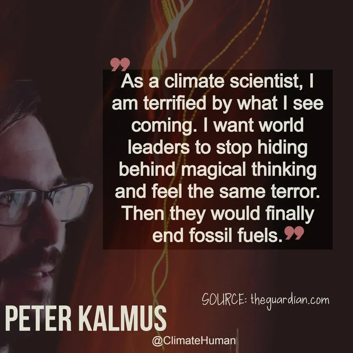 MikeHudema's tweet photo. When #Climate scientists are terrified by what they see coming we should be too.  

There is no time to wait. We're in a #climateEmergency. #ActOnClimate 

#climate #energy #renewables #rewilding via @ClimateHuman https://t.co/25A3XUyw2N
