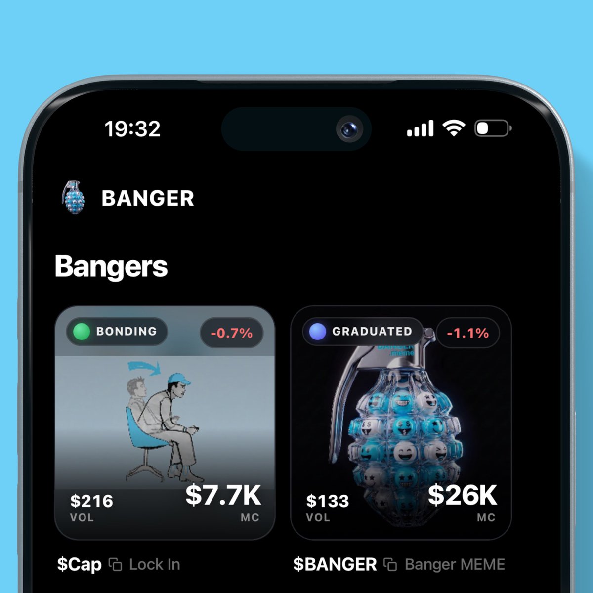 BANGERdotmeme's tweet photo. Two bangers on https://t.co/J6QTRYIcWl today 🔥

💥 $BANGER graduated
🧢 $CAP is bonding

Launch the next banger meme &amp; get paid 50% creator fees FOREVER with ZERO graduation fees. https://t.co/8gMmawGoOh