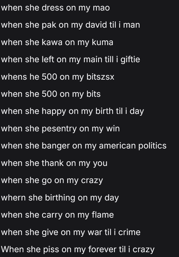littlebear36_'s tweet photo. none of it is ever directed as a horny post. She just remixes what I say while I am streaming. Sometimes i open her user card on stream and its just hilarious https://t.co/zTl3sWbwem