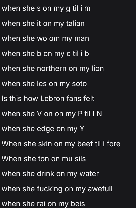 littlebear36_'s tweet photo. none of it is ever directed as a horny post. She just remixes what I say while I am streaming. Sometimes i open her user card on stream and its just hilarious https://t.co/zTl3sWbwem