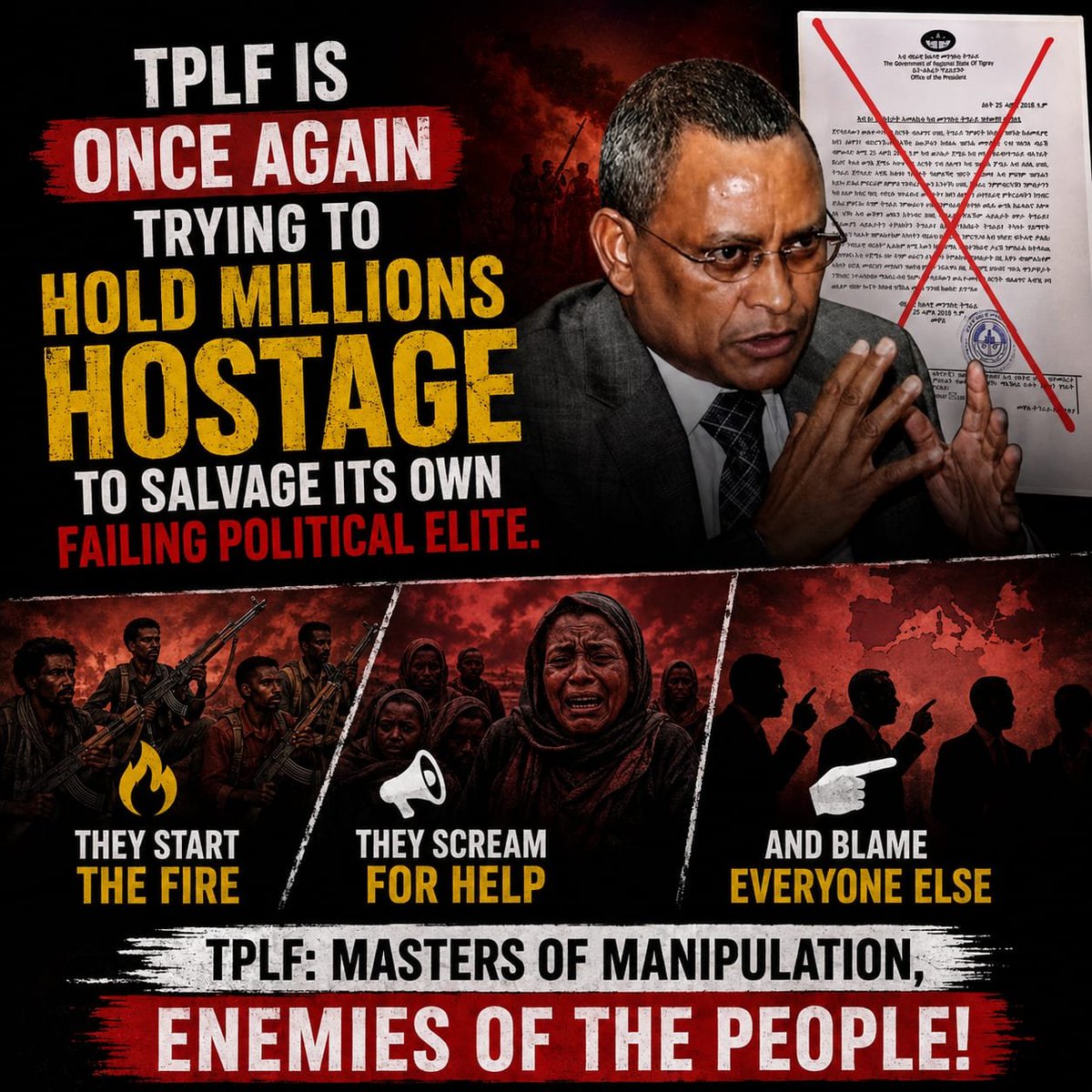 umoti1's tweet photo. True leadership builds peace; warmongers build chaos. TPLF’s calculated betrayal of the Pretoria Accord undermines Pan-African stability and sabotages the future of East Africa. #PanAfricanism #SilencingTheGuns #HornOfAfrica #TPLF https://t.co/jlckYHRdS4