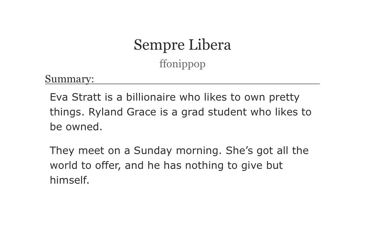 ff0nippop's tweet photo. HAI new Ffonippop fic!

Rated E 18k sort of sugar baby au featuring annoying grad student Grace and annoyancesexual Stratt

Read if you love flagrant spending, controversial age gap, and possessive women

https://t.co/jPborZuEVr https://t.co/GqMLpN27Wb