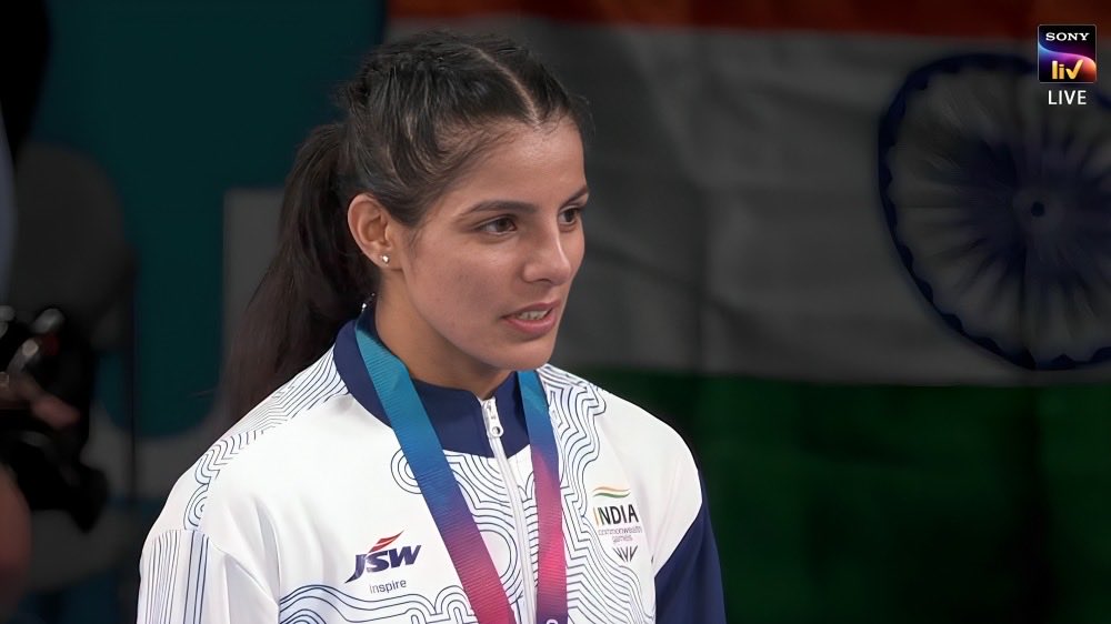 boxer_sakshi's tweet photo. Dreams built over years of hard work, sacrifice, and unwavering belief have finally become reality.

Proud to win the Gold Medal at the Glasgow 2026 Commonwealth Games and bring glory to India. 🇮🇳❤️

This moment belongs to my coaches, family, teammates, and every single person who believed in me throughout this journey.

Thank you for standing by me every step of the way.

This Gold is for India. 🇮🇳🥊❤️

#CommonwealthGames2026 #TeamIndia #Gold #IndianBoxing #cwg2026 #cheer4bharat