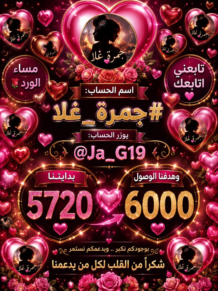 mnyr4_'s tweet photo. @Ja_G19 مساء الورد 🌹 
🌟 بداية تحمل الأمل... 🌟 وطريق يرسمه الطموح...
نرحب بكم في انطلاقة: 
@Ja_G19
720
نسعد بمروركم الكريم وتفاعلكم الجميل، فالكلمة الطيبة والدعم الصادق يصنعان أثرًا لا يُنسى.
❤️ لايك 🔁 رتويت 💬 تعليق
وكل دعم منكم محل تقدير واحترام.
#بداية_نشطة https://t.co/ajFssl5LZ4