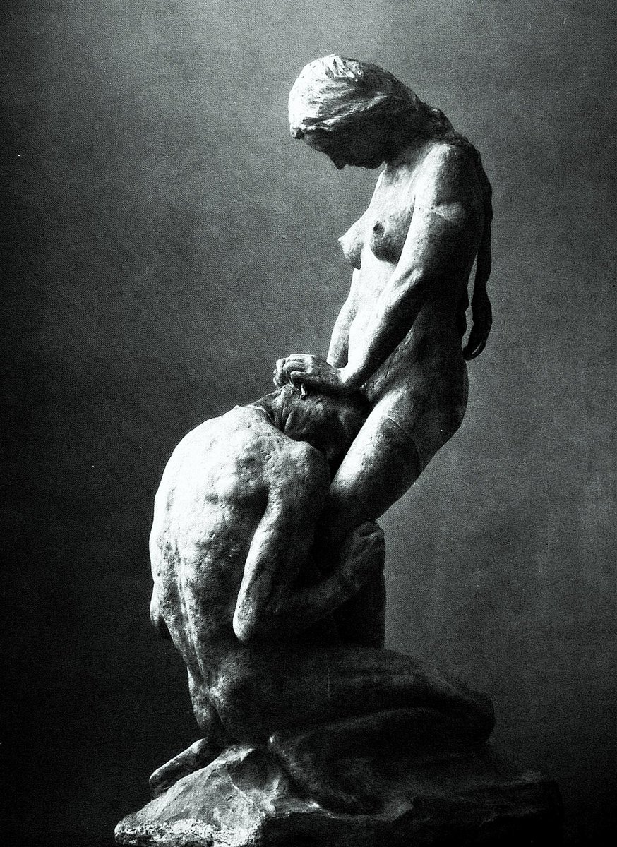 X_ArtGallery's tweet photo. Gustav Vigeland - Kneeling Man Embracing a Standing Woman, 1908 https://t.co/NXSFDOYMHw