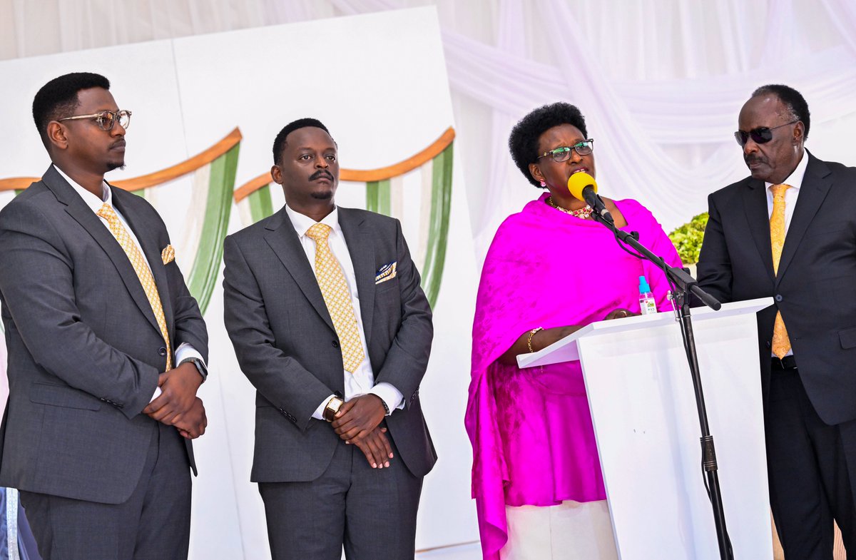 KagutaMuseveni's tweet photo. I congratulate Kisha and Aaron Kafureeka upon their Okuhingira and convey greetings from Maama Janet.

I reminded the couple that marriage is for two people. Build your home on friendship and do not allow unnecessary interference. I was pleased to note that the people here have embraced our message of wealth creation. With resources such as River Rwizi feeding Lake Kakyera, there is great potential for commercial agriculture through irrigation.

I also paid tribute to our freedom fighters, the late Kaboyo and Kafureeka, for their contribution to Uganda’s liberation, and I congratulate Alice for the commendable job of raising her family. I wish the couple God’s blessings as they begin this new chapter together. On a lighter note, I told the Bevugi that I will return to teach them how to Kwevuga.