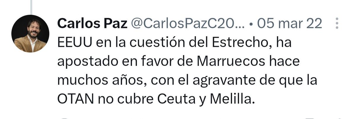 CarlosPazC2021's tweet photo. Desde los primeros días en que "entré en Twitter ", tuve muy claro el peligro que supone Marruecos y sus aliados, y cuáles son los intereses de España. Otros, que mañana harán una oda al mar y los peces, pedían "la descolonización" de territorios españoles. ¡Vaya cacao tienen! https://t.co/8Mdh8fn2sB