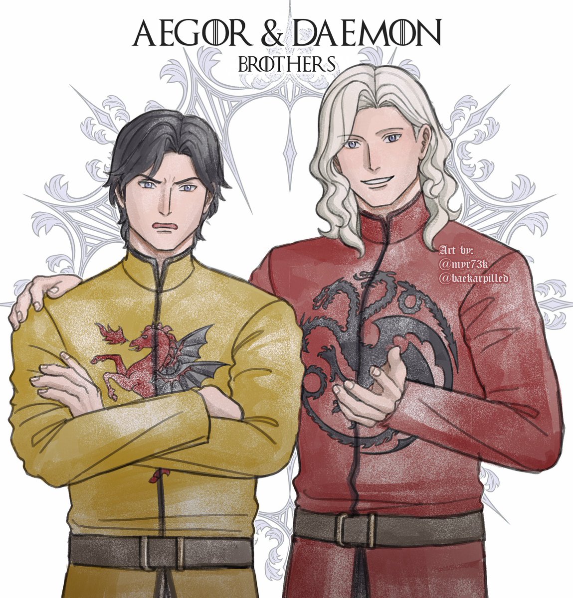 baekarpilled's tweet photo. Bittersteel &amp; Daemon close-up + Baelor/Daemon ex-besties bonus because I love them 🖤💛 https://t.co/6TFeMtAXH8