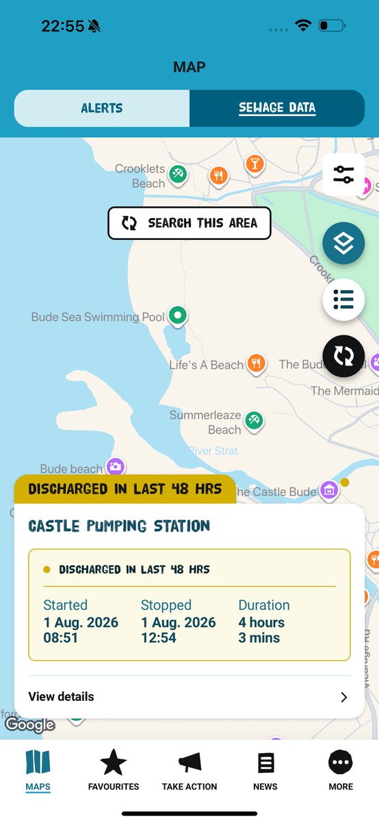 AndySnapes's tweet photo. @SouthWestWater filled the river passing Bude’s best beaches with shit this morning for over 4hrs!
No rain, no exceptional weather, just pure #pollutingforprofit.
Keep your kids safe & give Bude’s beaches a miss this weekend.
@Feargal_Sharkey https://t.co/4l0cyUWdXB