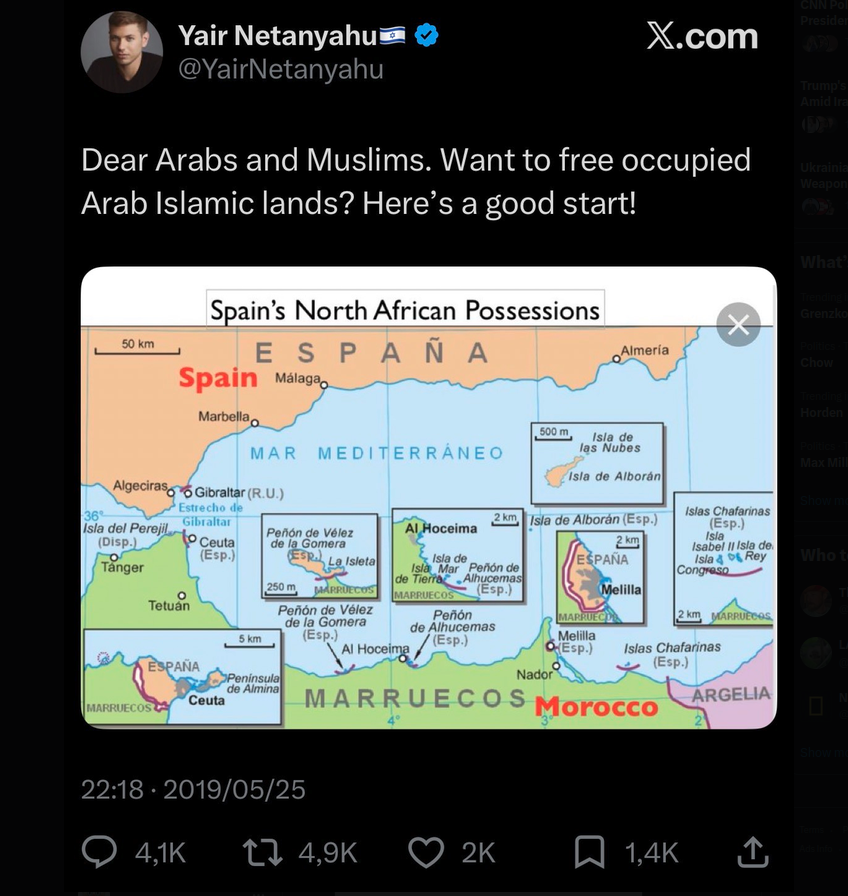 trMXinfoSys's tweet photo. @FoxNews #Operation in #Spain/#Ceuta and #FoxNews' #ZionTerror #MasterBrain #MichaelRubin is investigating! 👍👍 https://t.co/6Nuf3DoTfW