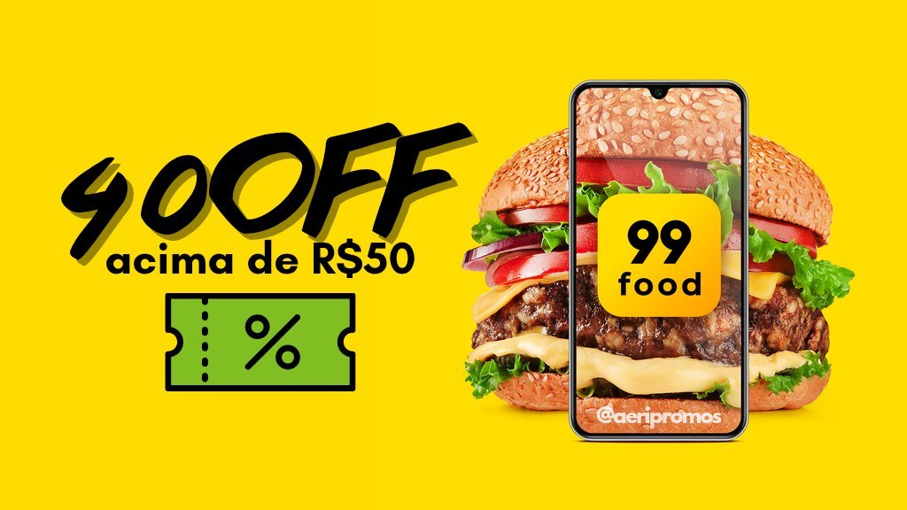 aeripromos's tweet photo. ✨️ CUPOM 99FOOD / 99 FOOD ✨️

－ R$40 OFF acima de R$50
－ válido para todas as contas que ainda não tenha usado o cupom (crie uma nova caso ja tenha usado)

🏷 FOOD-JMR2XU
🔗 https://t.co/uq9RlGWSlD https://t.co/resPeJqy4R
