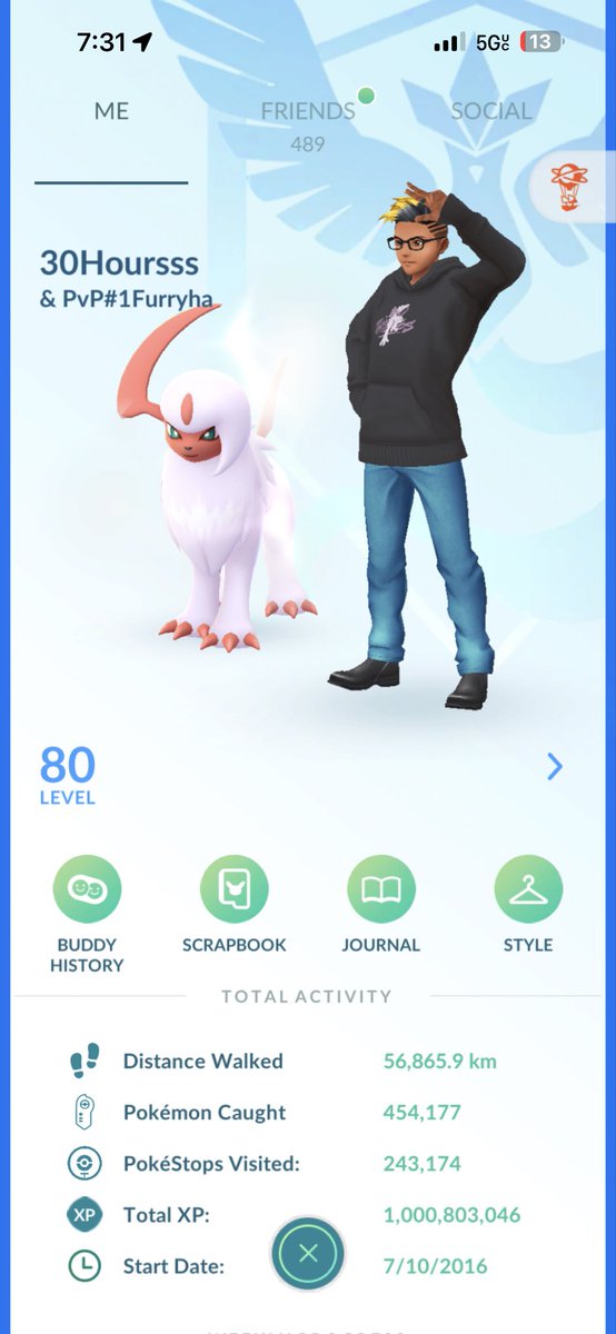30Hoursss's tweet photo. Hit 1+ billion XP!🎊 The grind never ends though.🐰

#PokemonGO https://t.co/sEtC3RhXkz