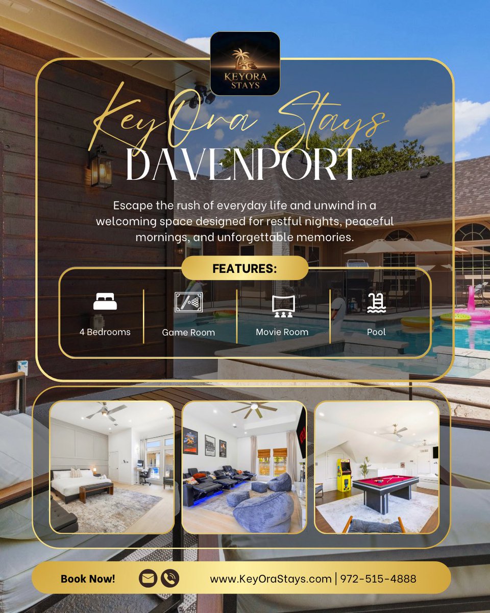 keyora_stays's tweet photo. Your next stay deserves an upgrade. 🏡

Experience elevated comfort at The Davenport House.

🌐 https://t.co/EXHsm4xJ3P

#LuxuryVacationRental #DallasVacationRental #TexasTravel #VacationRental #TravelTexas https://t.co/myFbXW73ip