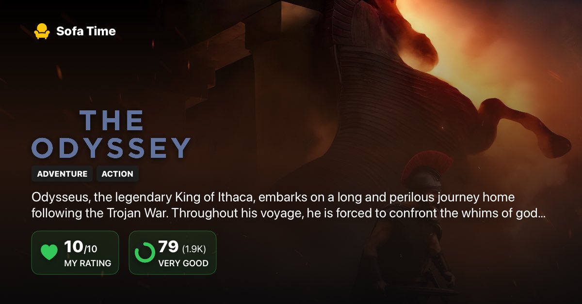 matefkhalaf's tweet photo. I rated The Odyssey 10 out of 10 on #SofaTime
https://t.co/nQRN5LpySv https://t.co/nQRN5LpySv https://t.co/3U7XD7ERjm