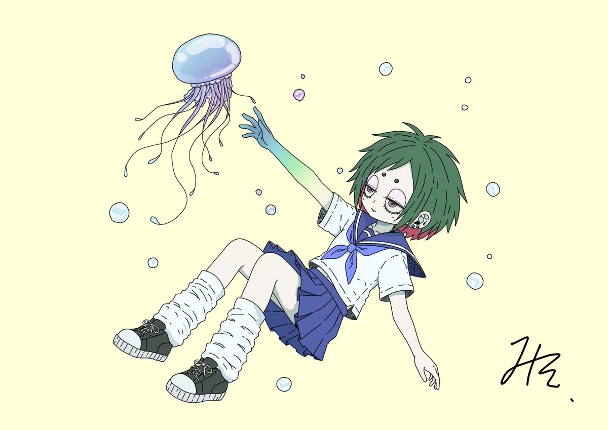 miso_e_'s tweet photo. おはようございます。
まだまだ暑いです。もう漂っていたい。

#みそ子 #イラスト #オリジナル https://t.co/uPvCLZfMBM