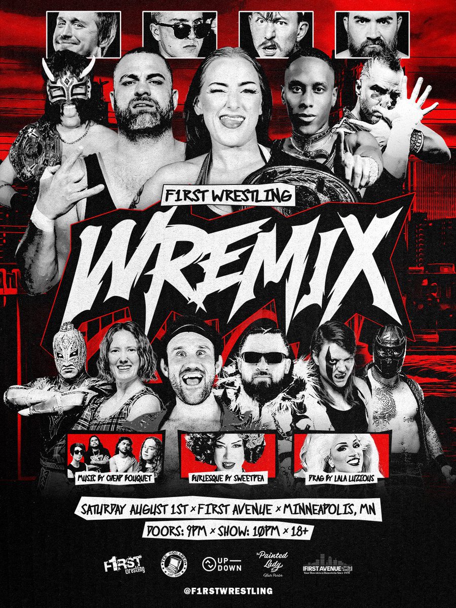 f1rstwrestling's tweet photo. 🚨 T O N I G H T 🚨

F1RST Wrestling: 𝐖𝐑𝐄𝐌𝐈𝐗
@FirstAvenue | Minneapolis, MN
Doors 9pm | Show 10pm | 18+

❗️TIX ARE STILL AVAILABLE❗️
🎟️ https://t.co/1LVyqscpDw https://t.co/yPSwPYBByX