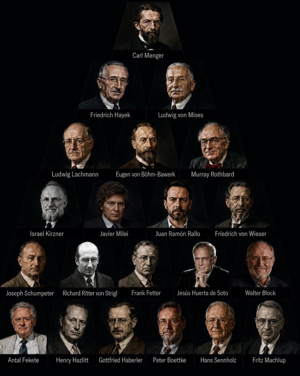 AmoaHamlet's tweet photo. MEJORES ECONOMISTAS DE LA ESCUELA AUSTRIACA

De entre los grandes economistas de la Escuela Austriaca, Javier Milei está logrando algo que parecía reservado a las sueños de unos pocos idealistas: unir teoría y praxis a una escala sin precedentes.

Durante más de un siglo los economistas austriacos edificaron una poderosa estructura teórica, y ahora Milei está sometiendo esa estructura a a la prueba definitiva: revivir un país, que estaba prácticamente desahuciado, usando los principios austriacos.

Hoy Milei, ya ocupa un lugar privilegiado entre los grandes exponentes de la tradición austriaca, pero si su proyecto culmina con éxito y demuestra de forma duradera que las ideas de la libertad son escalables y replicables en el mundo moderno, no será exagerado afirmar que habrá alcanzado un lugar sin igual como el economista austriaco más trascendental de la historia.