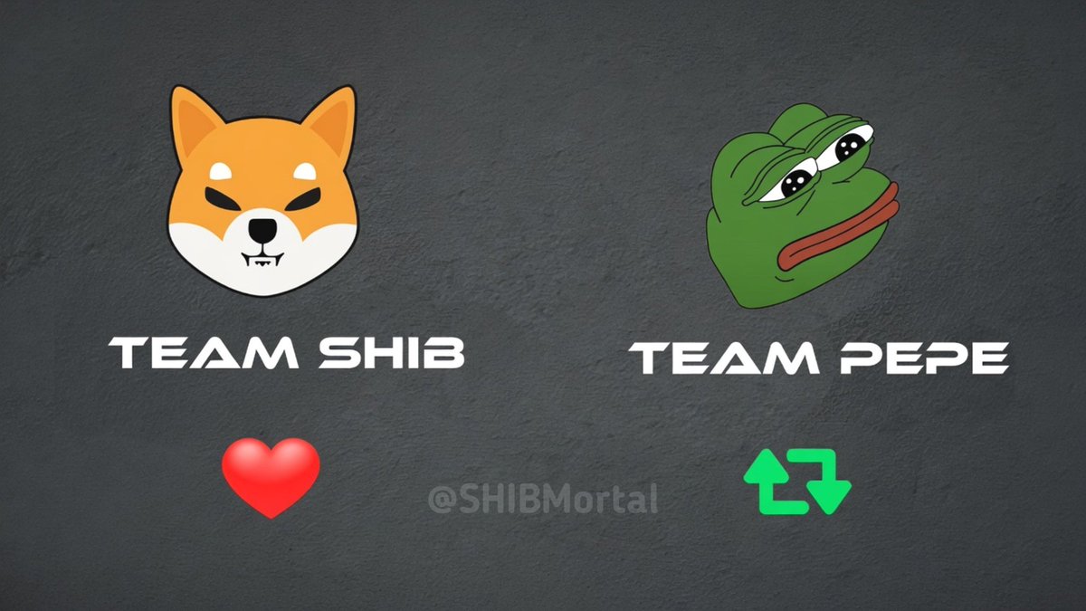SHIBMortal's tweet photo. Chose your favourite coin! 👀👇

$SHIB or $PEPE https://t.co/u8OYAEFuUc