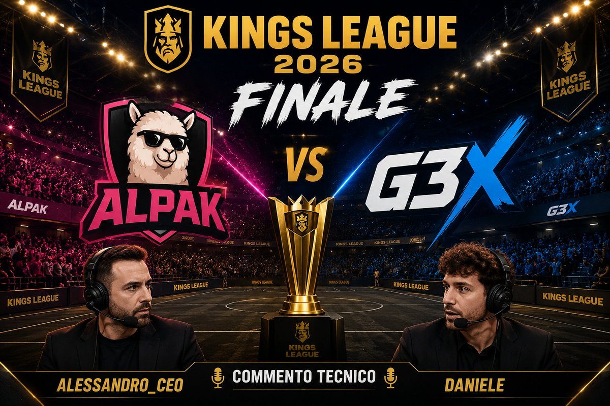 Trade23Official's tweet photo. KINGS LEAGUE 2026 MONDIALE PER CLUB FINALE : ALPAK vs G3X! https://t.co/cC6mv6q9x3 via @YouTube @Danyyyi2 
#kingsleague #mondiale #finale https://t.co/c5pWZ9zEAs