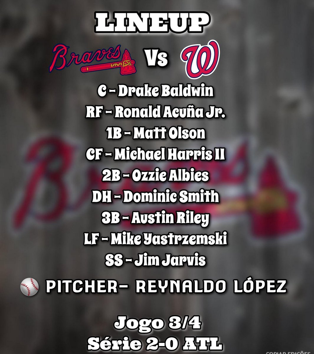 BravesBrasil's tweet photo. Simbora McBraves 🪓

🆚️ @NatshowBR

Jogo 3/4
SÉRIE 2-0 ATL 

#BravesCountry https://t.co/KfImnrv7OZ