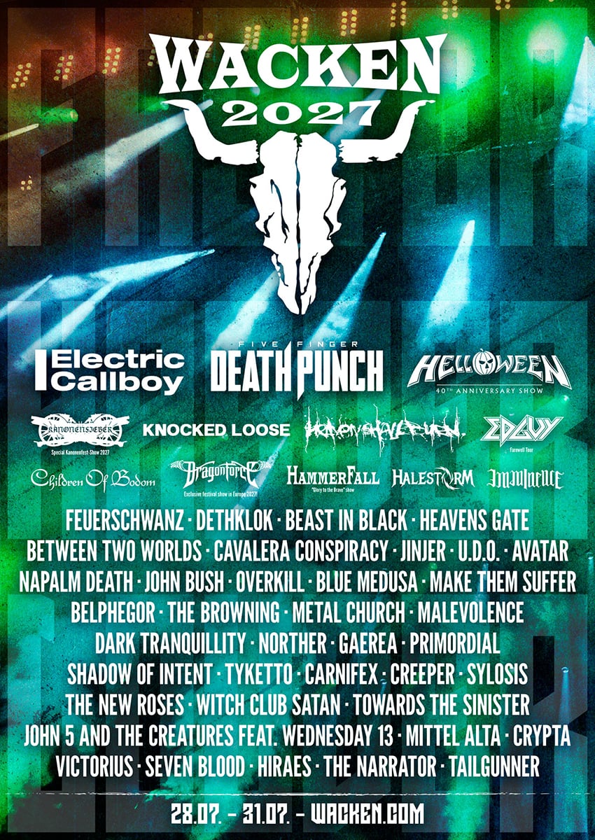 youmasuda's tweet photo. 来年のWACKEN OPEN AIR告知画像が、FIVE FINGER DEATH PUNCHのデカさをまざまざと伝えてくれる。2027年、日本で観られるチャンスはあるのか？ https://t.co/xKNyyxTGuA