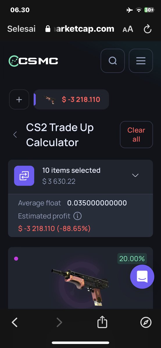 itsravielle's tweet photo. @Alkem1stCS @CSMarketCapCom Cooked this -88% trade-up 😂 Hoping for that M9 Autotronic 🤞 https://t.co/zkvwPdvmS1