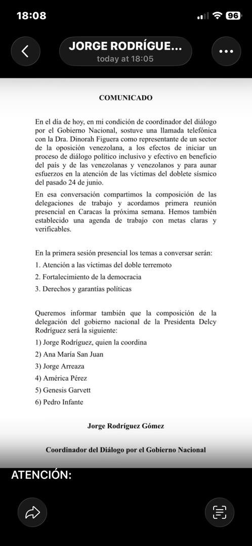 STHGibbs's tweet photo. Subtle differences in phrasing in the statements released by the two sides of the latest Venezuelan dialogue. https://t.co/PkKxkCMh0W